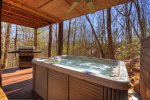 Outdoor tub and gas grill